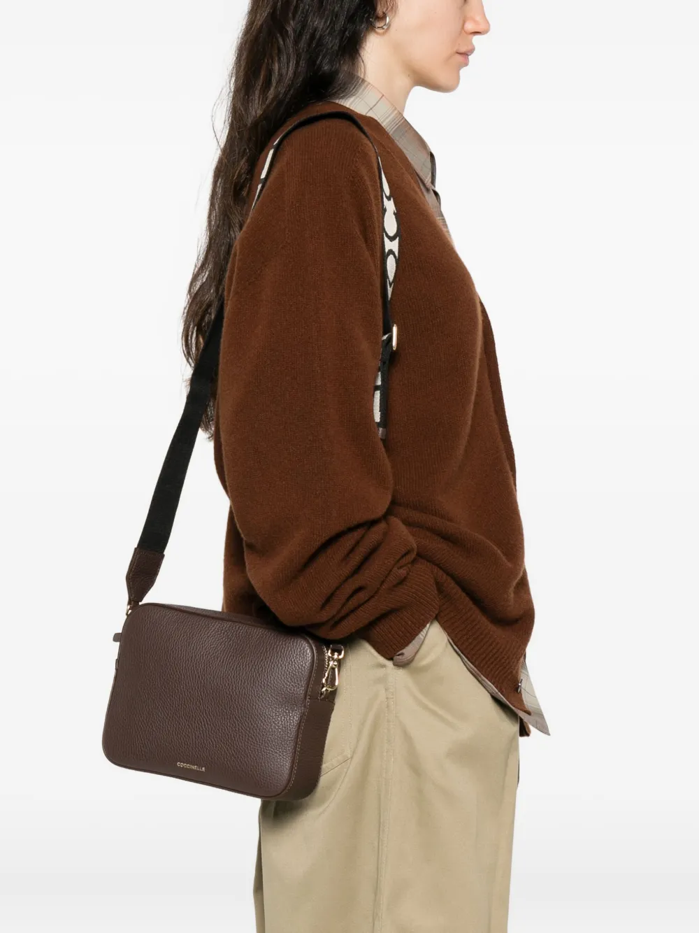 Coccinelle Leren crossbodytas Bruin