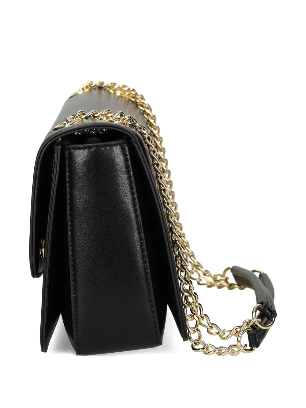 Love Moschino Schoudertas met hartplakkaat en ketting - Zwart