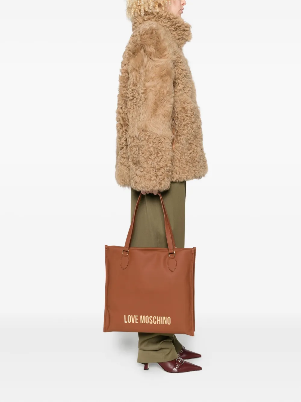 Love Moschino logo-lettering tote bag - Bruin