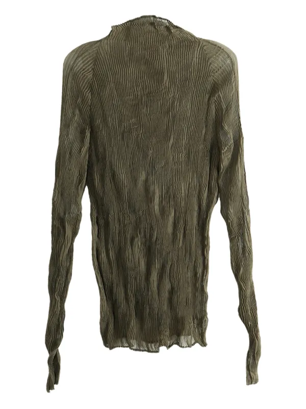 Issey Miyake Chiffon Twist 1 Pleated high-neck Sheer Top