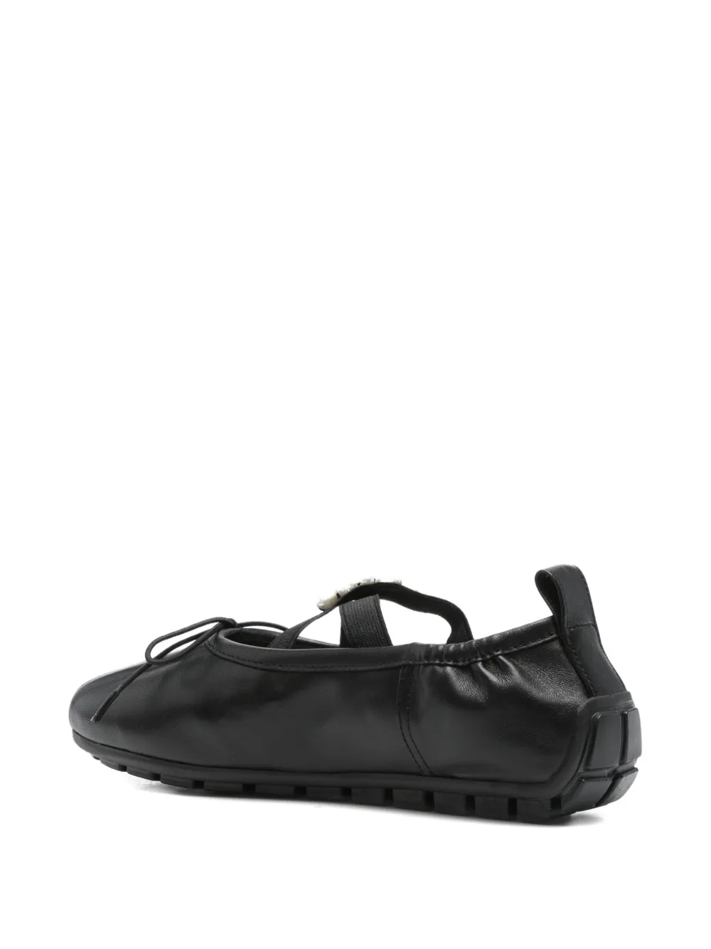 Simone Rocha jewel-embellished leather ballet flats Black