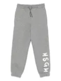 MSGM Kids logo-print drawstring track pants - Grey
