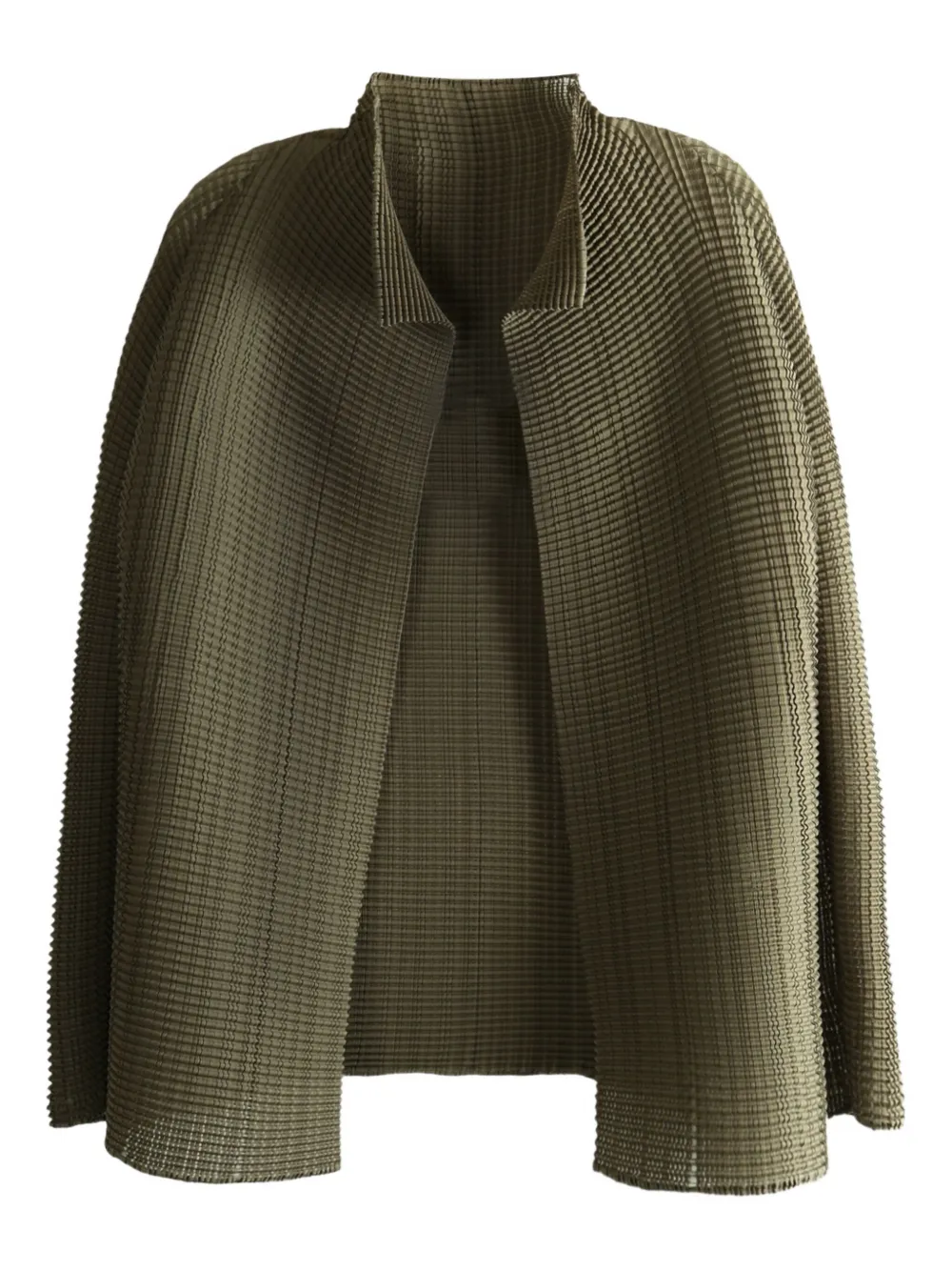 Issey Miyake Wooly Pleats 58 collared top | Green | Image 1