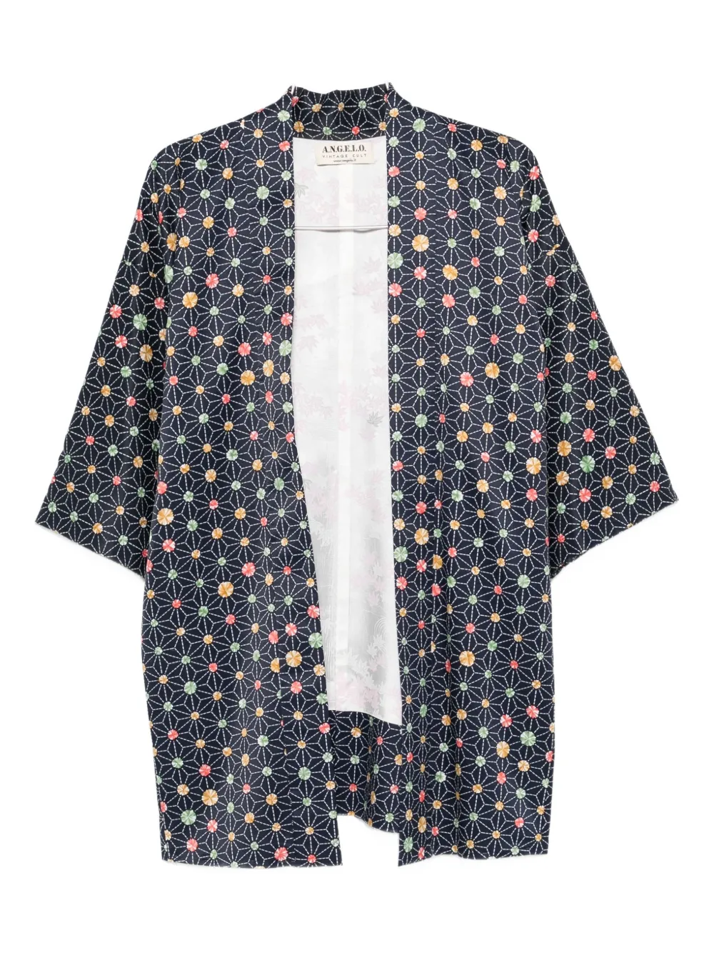 A.N.G.E.L.O. Vintage Cult Cappotto a fiori anni '70 - Blu