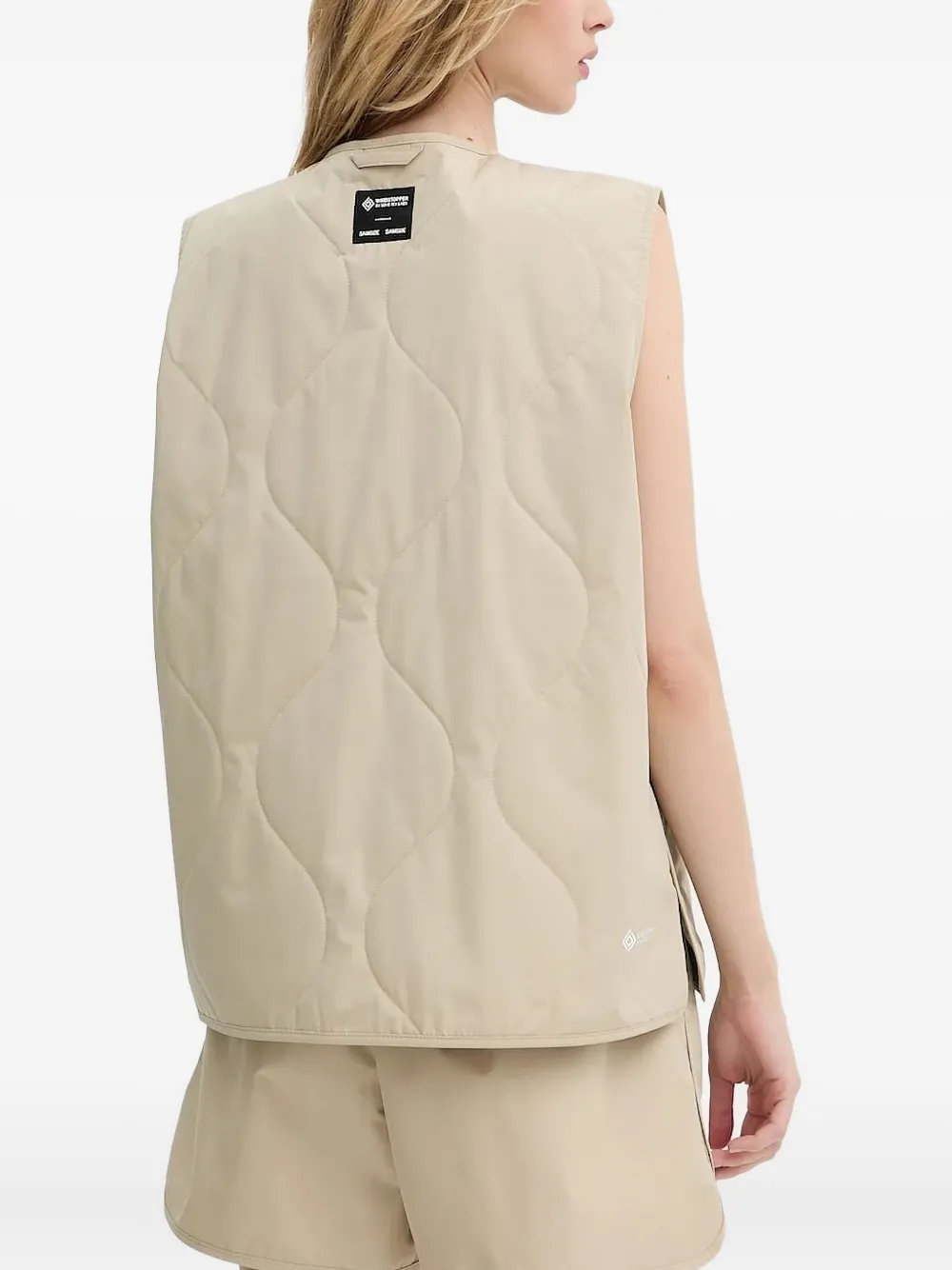 SAMSOE Gewatteerde bodywarmer met knoopsluiting Beige