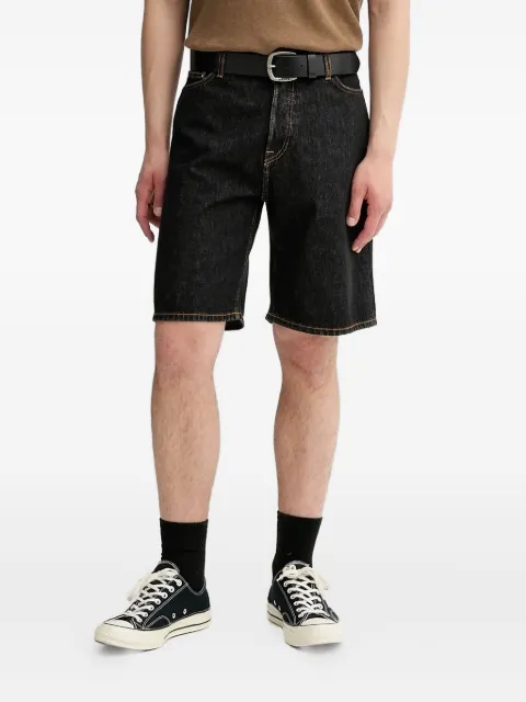 SAMSOE SAMSOE contrast-stitch denim shorts