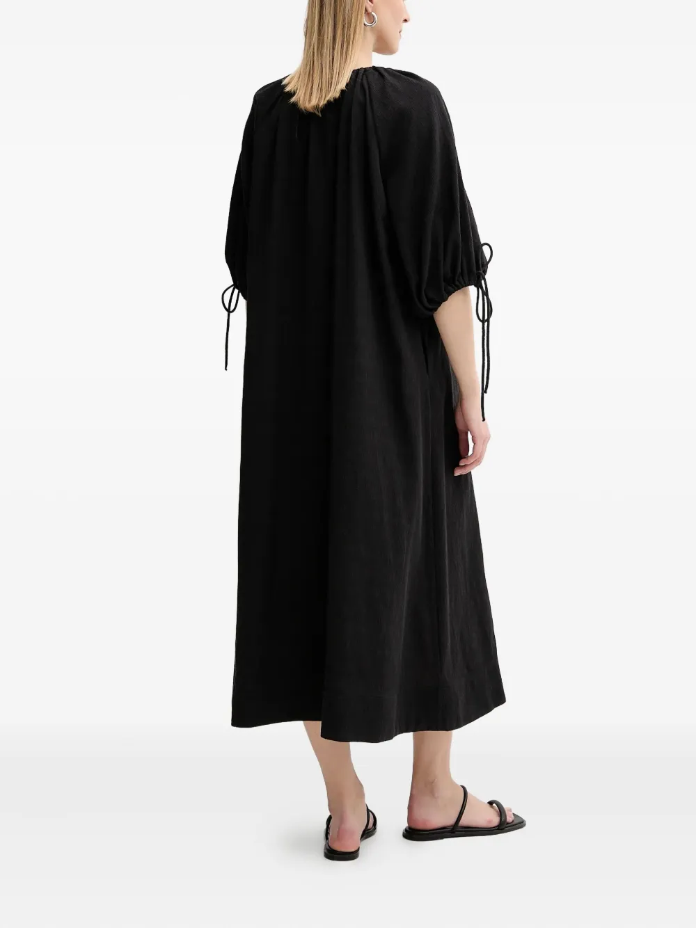 SAMSOE SAMSOE Samatera tie-detail midi dress - Zwart