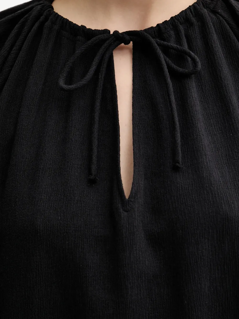 SAMSOE Samatera midi-jurk met gestrikt detail Zwart