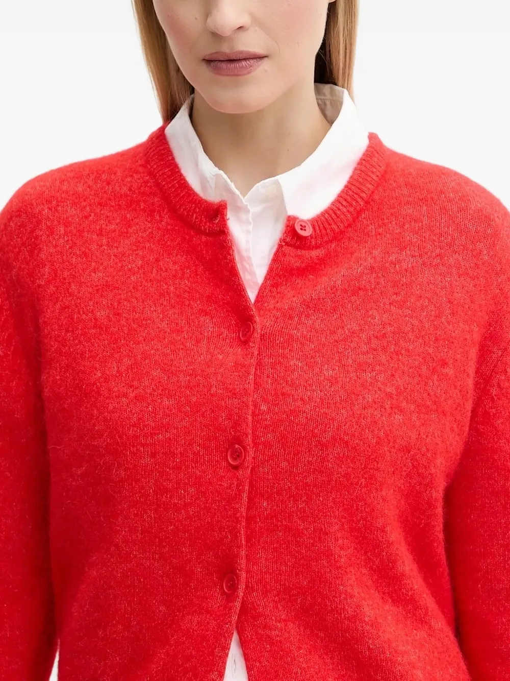 Samsoe & Samsoe Nor Button-front Knitted Cardigan In Red