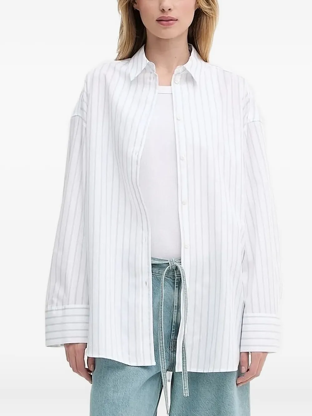 Samsoe & Samsoe Samarika Pinstripe Shirt In White