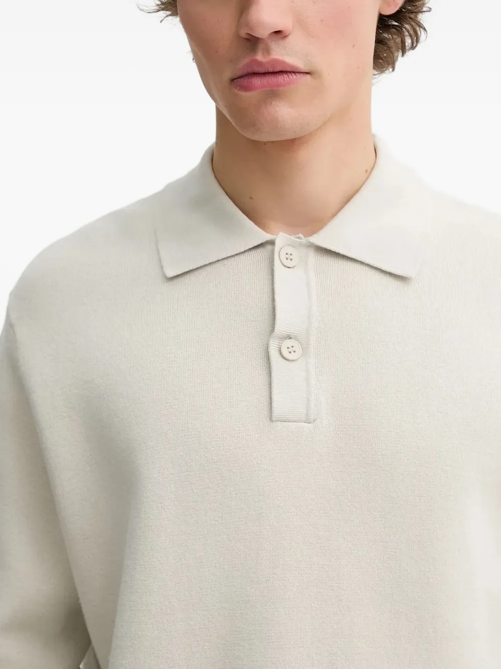 Samsoe & Samsoe Sanino Polo-neck Knitted Sweater In Neutral