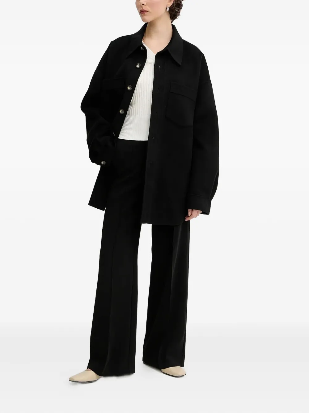 Nanushka button-fastening shirt jacket Zwart