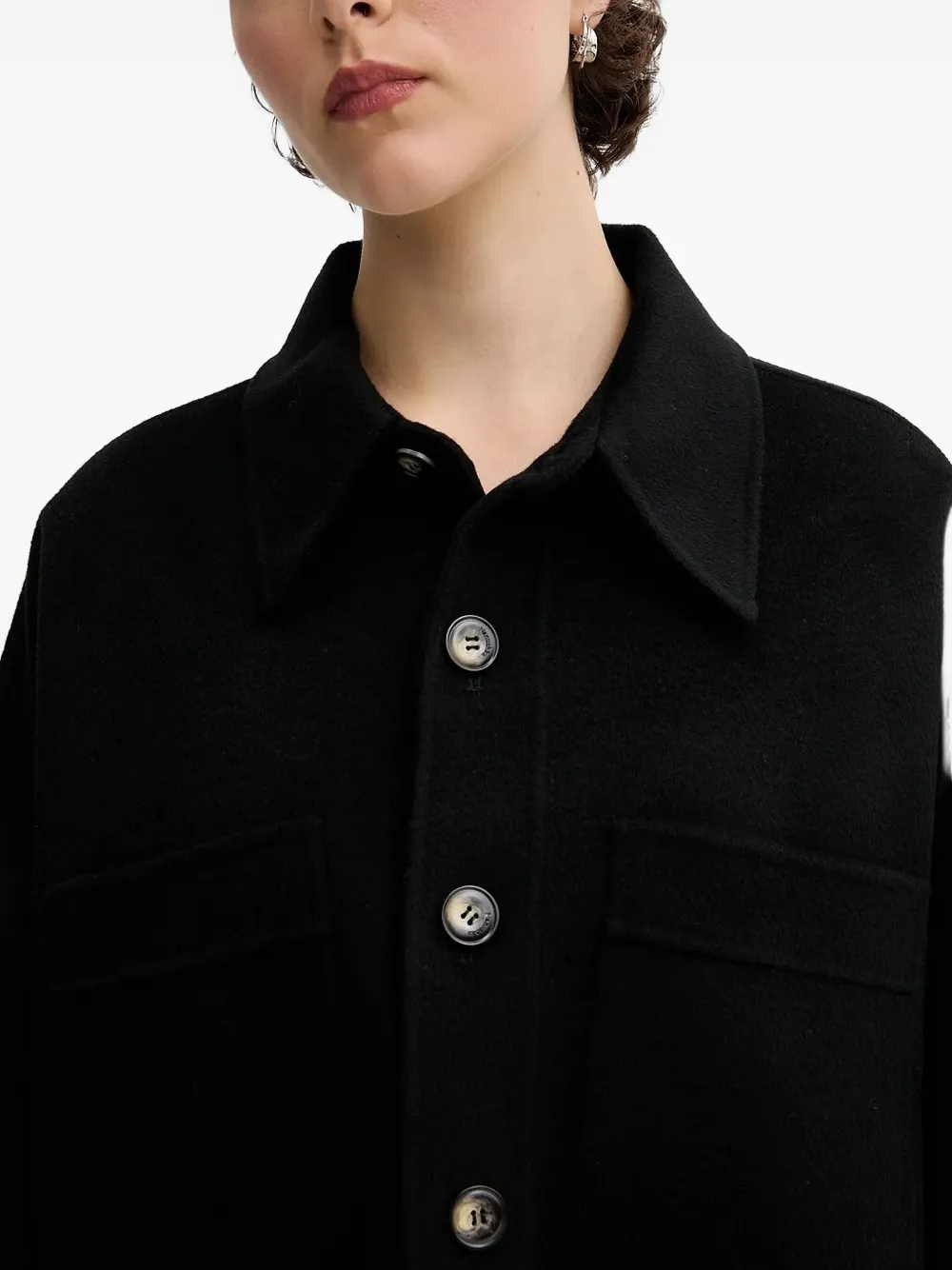Nanushka button-fastening shirt jacket Zwart