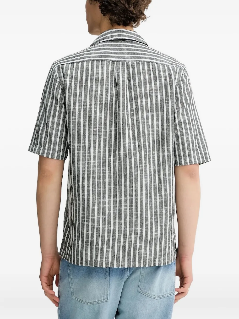 SAMSOE SAMSOE striped short-sleeve shirt - Grijs