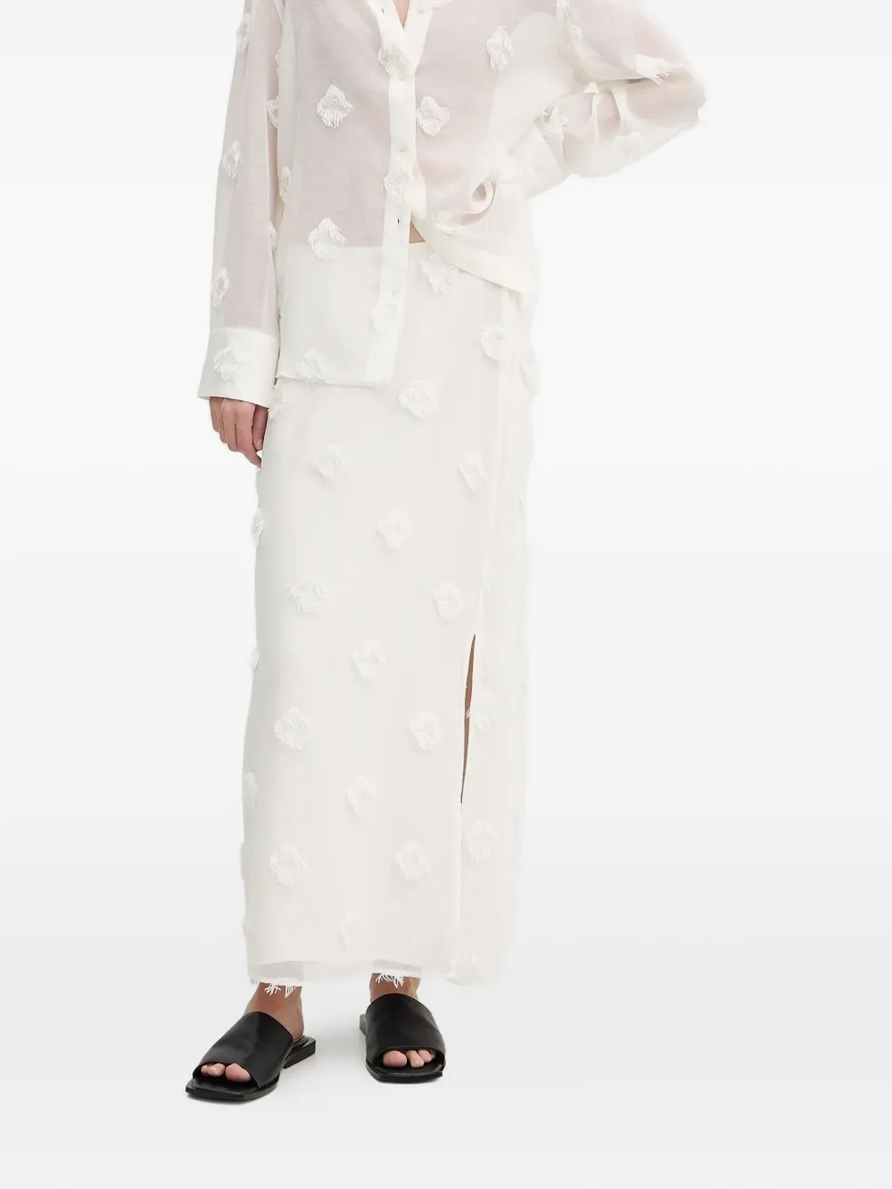 Samsoe & Samsoe Tassel-embellished Split Skirt In White