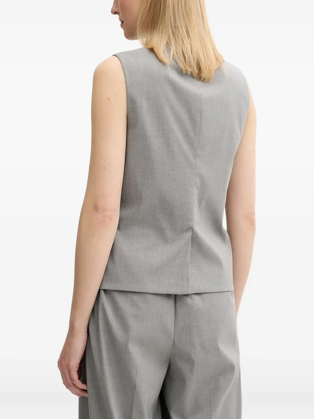 Samsoe & Samsoe Button-fastening Sleeveless Top In Gray