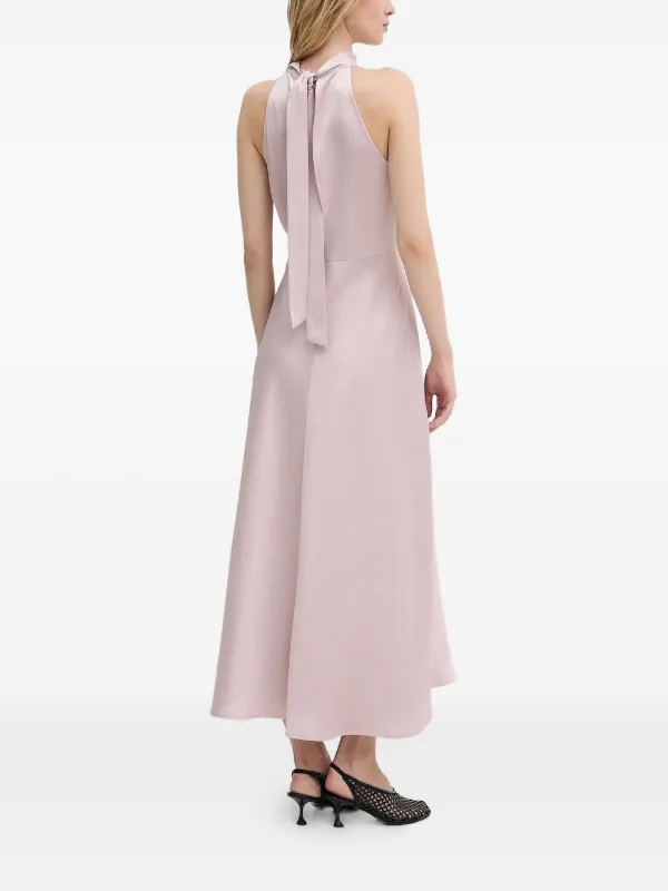 samsoe pink dress SAMSOE SAMSOE Pink Ivana long-sleeve collared midi dress silky s small