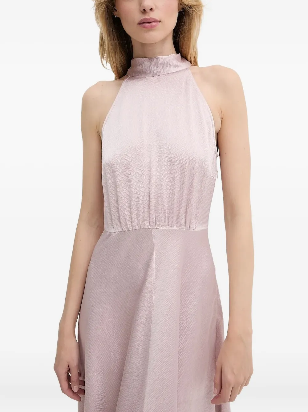 SAMSOE Midi-jurk met halternek Roze