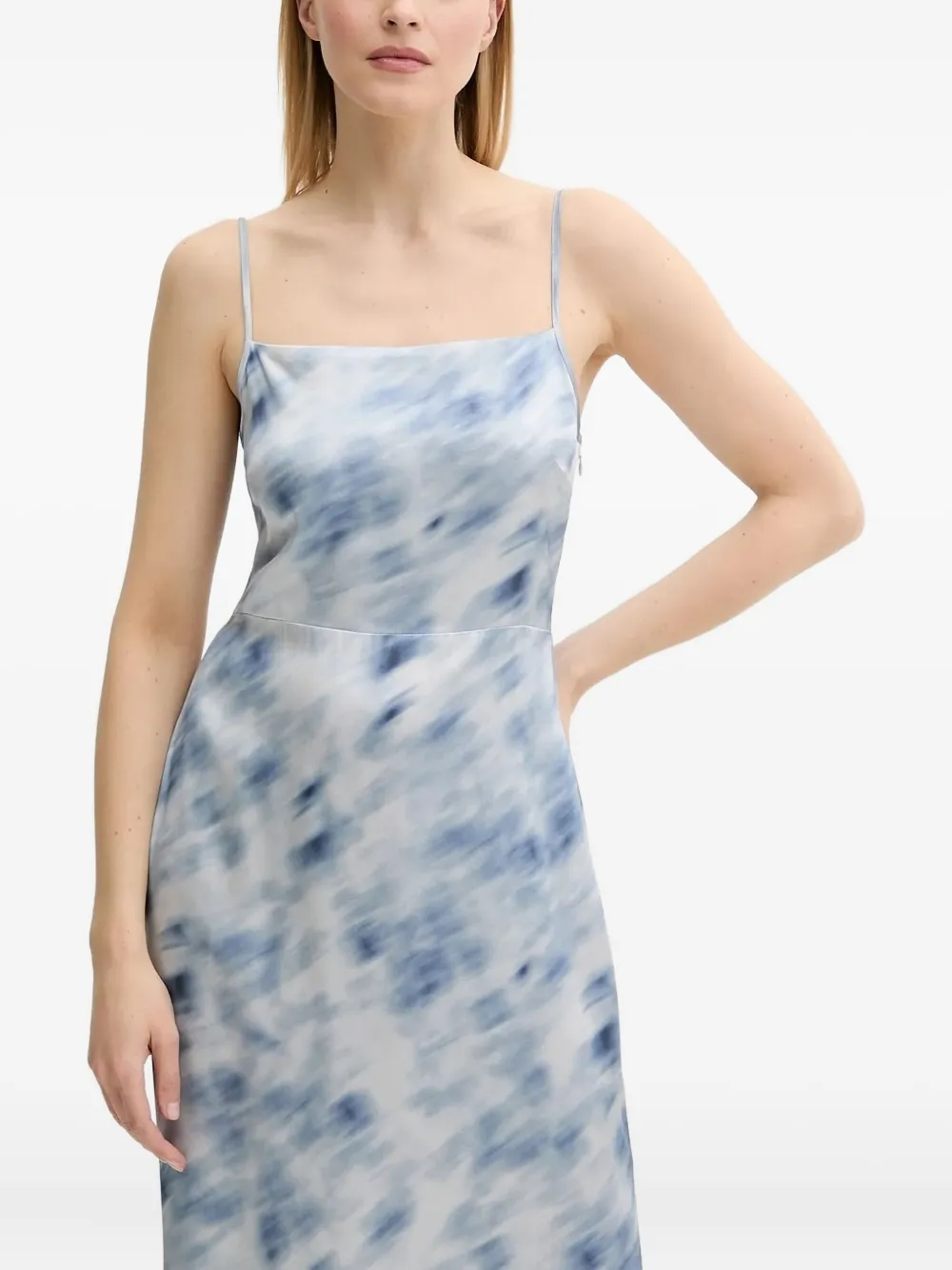 SAMSOE Sasage side-split maxi dress Blauw