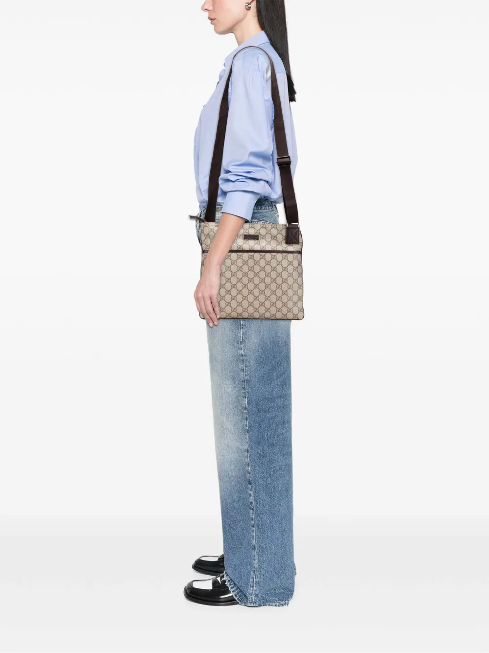 Pre-owned Gucci 2000-2015 Gg Supreme Crossbody Bag In Brown