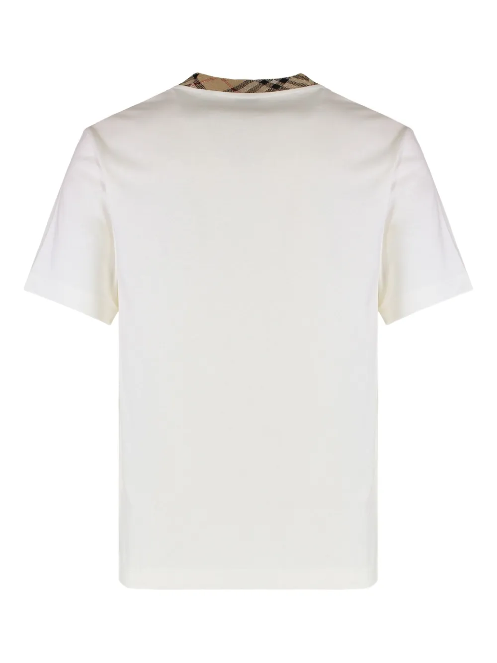 Burberry check-trimmed crew-neck T-shirt Wit