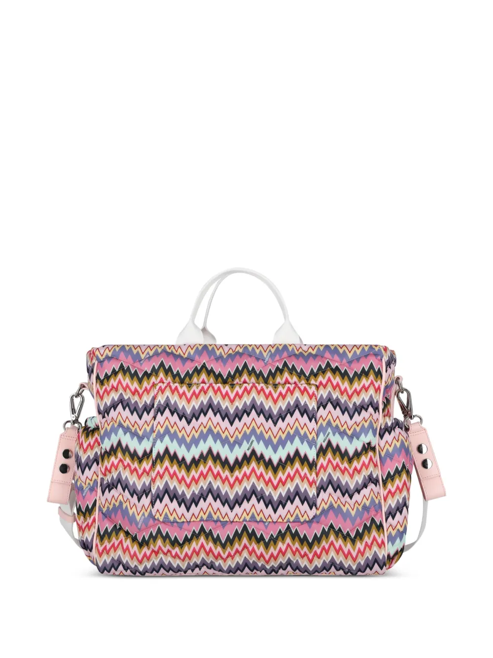 Missoni Kids Gewatteerde luiertas met zigzag-patroon Roze