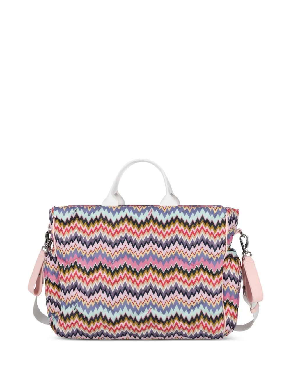 Missoni Kids Gewatteerde luiertas met zigzag-patroon - Roze