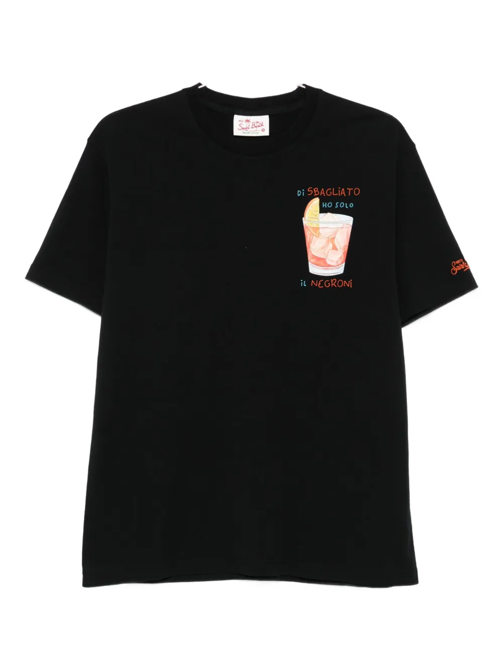 Mc2 Saint Barth Negroni-print T-shirt In Black