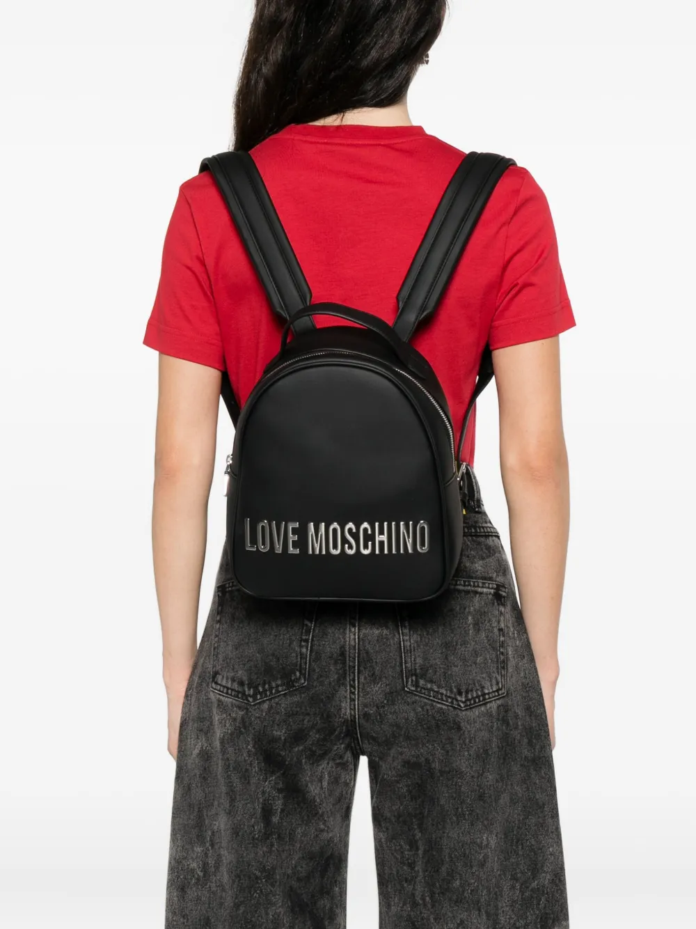 Love Moschino Hartvormige rugzak met rits - Zwart