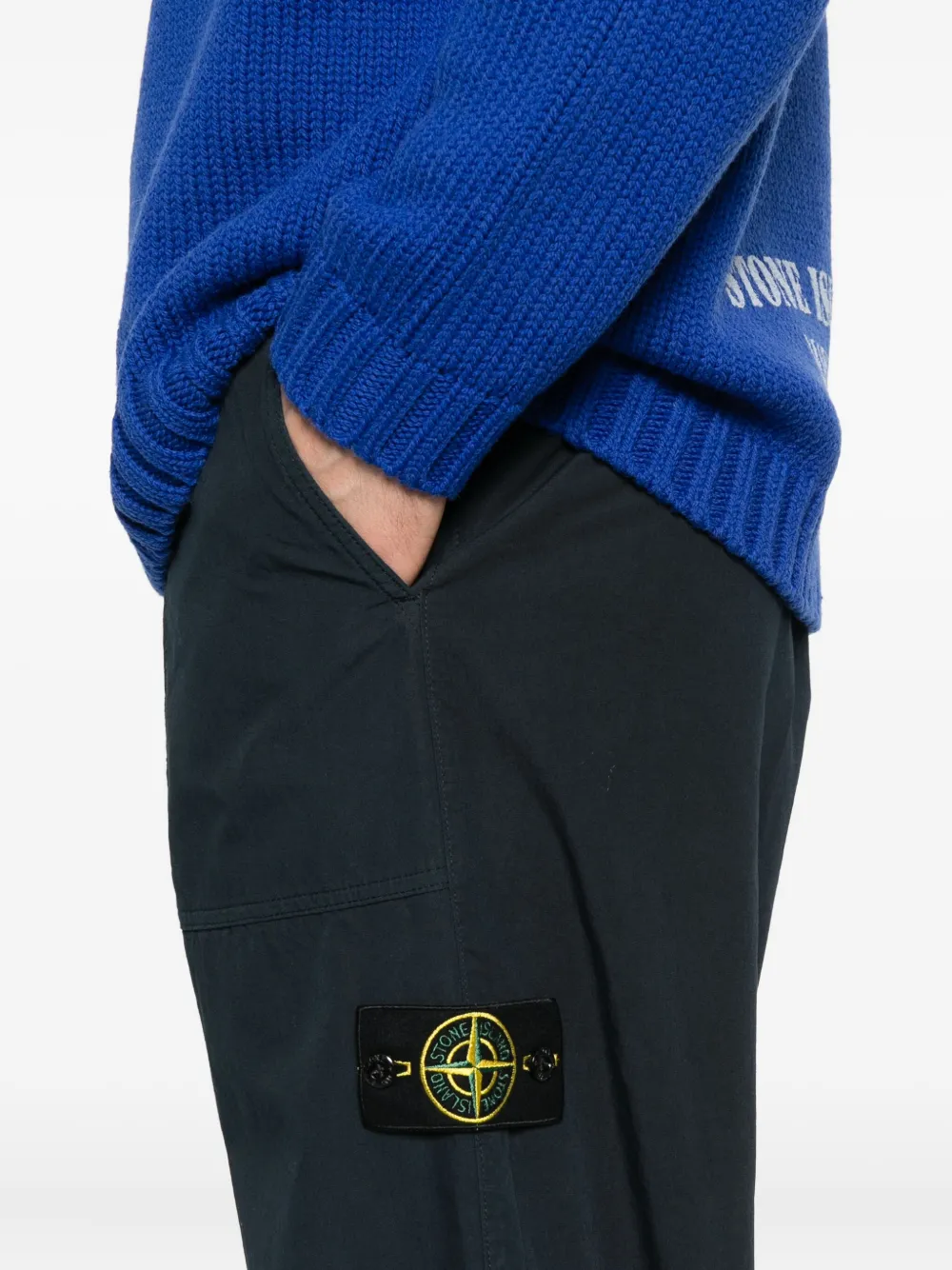 Stone Island 3100005 patch-pocket trousers Blauw