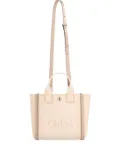 Chloé small Carry logo-embossed canvas tote bag - 26Y