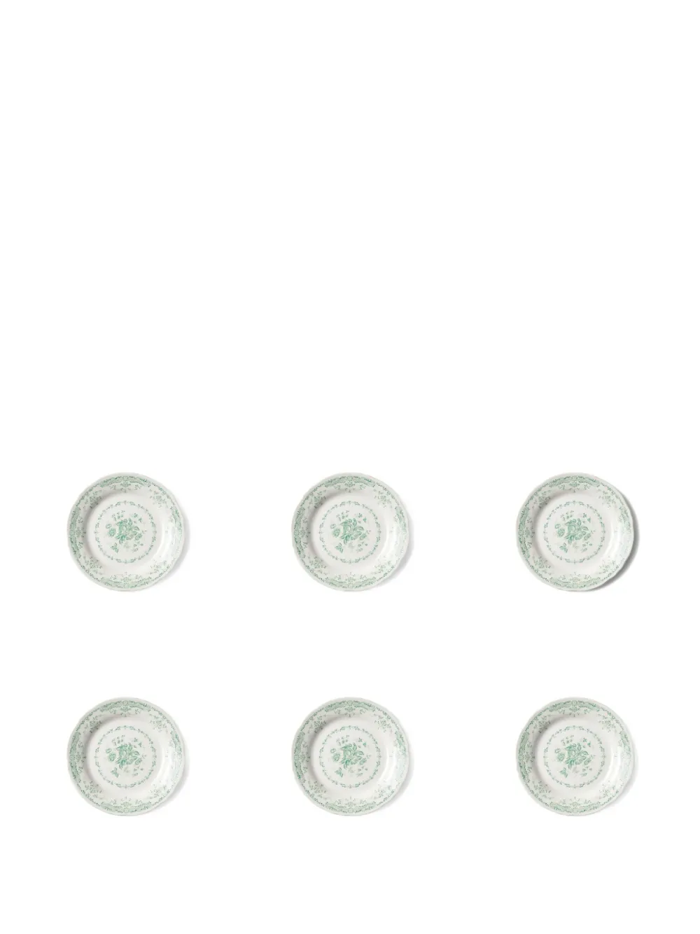 Bitossi Home Floral-patterned Plates (set Of Six) In White