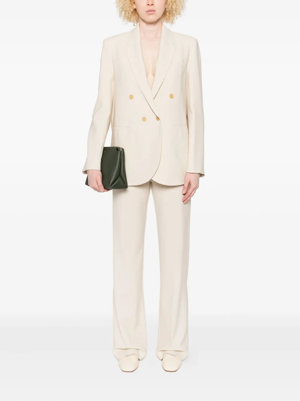 Forte Forte Double-breasted Button Jacket In Neutral
