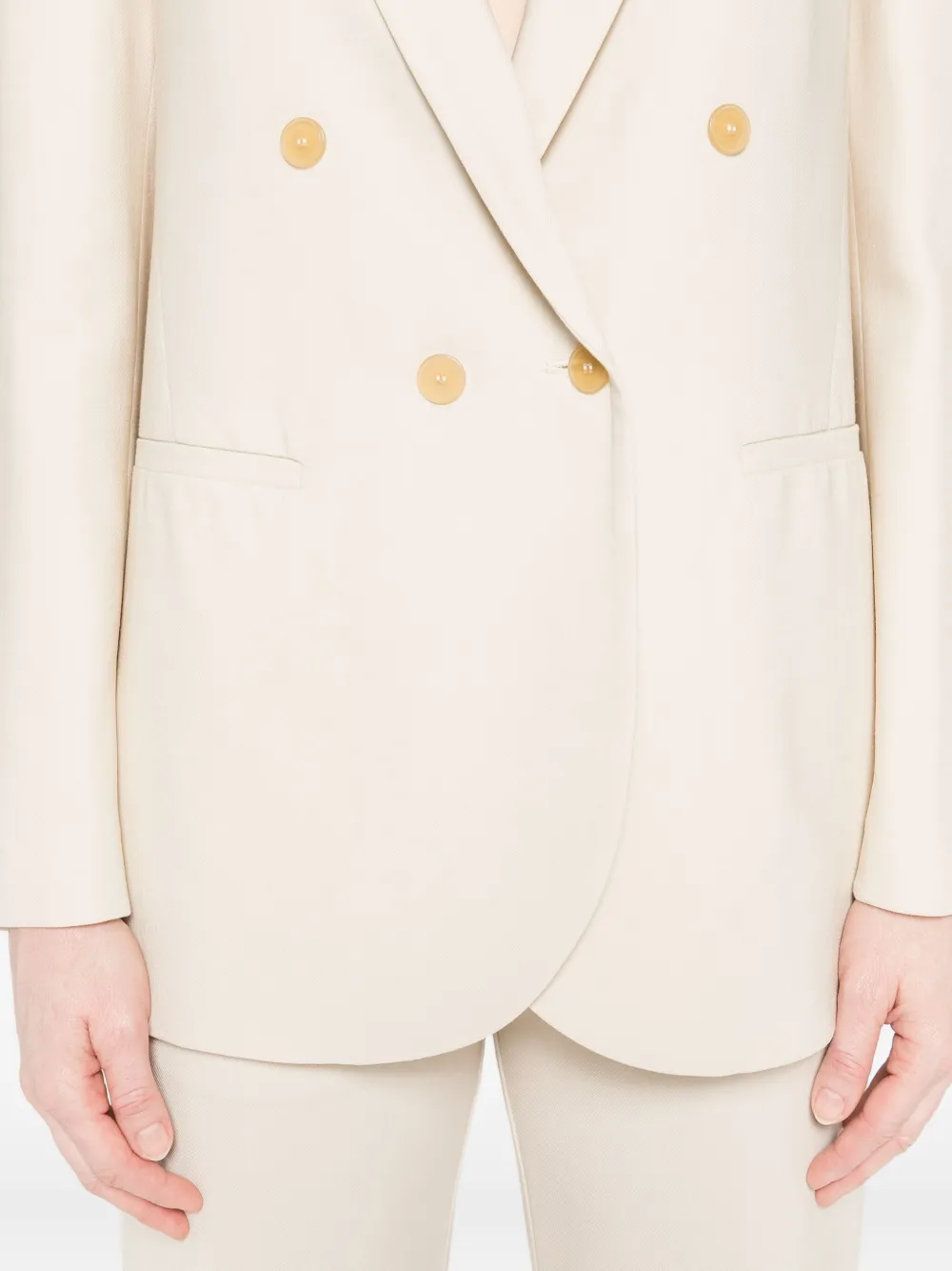 Forte Forte Double-breasted Button Jacket In Neutral