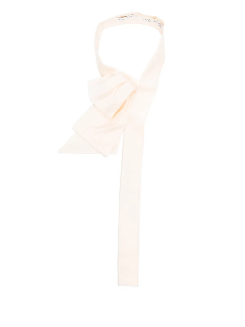 Forte Forte Elasticated Silk Bow Tie In Neutral