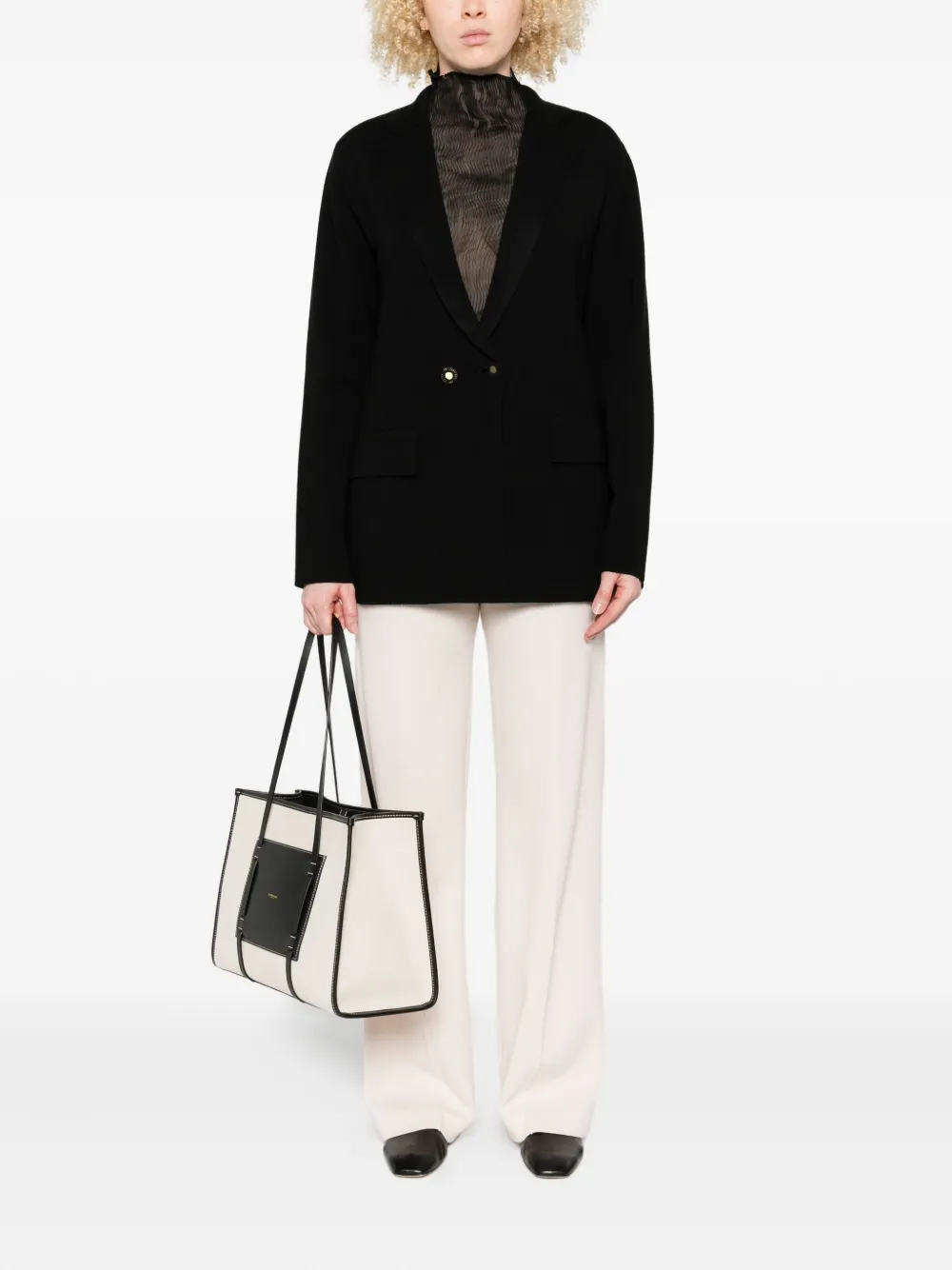 Forte Blazer met V-hals Zwart