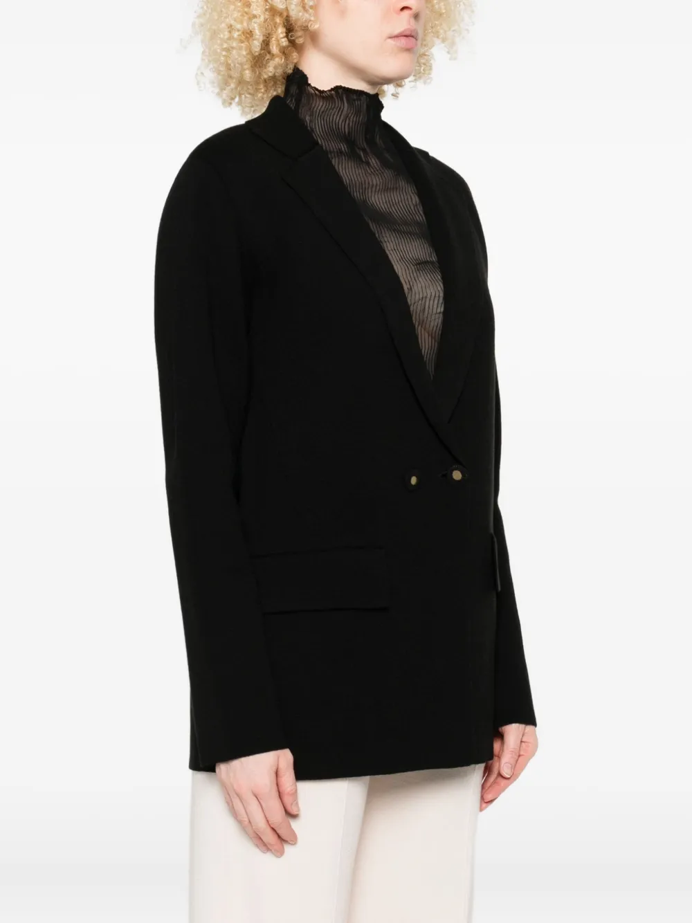 Forte Blazer met V-hals Zwart