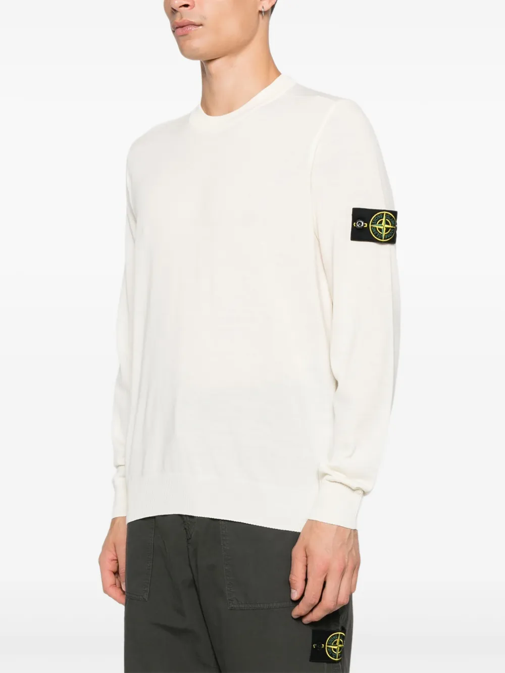 Stone Island 5100071 patch-pocket wool sweater Beige