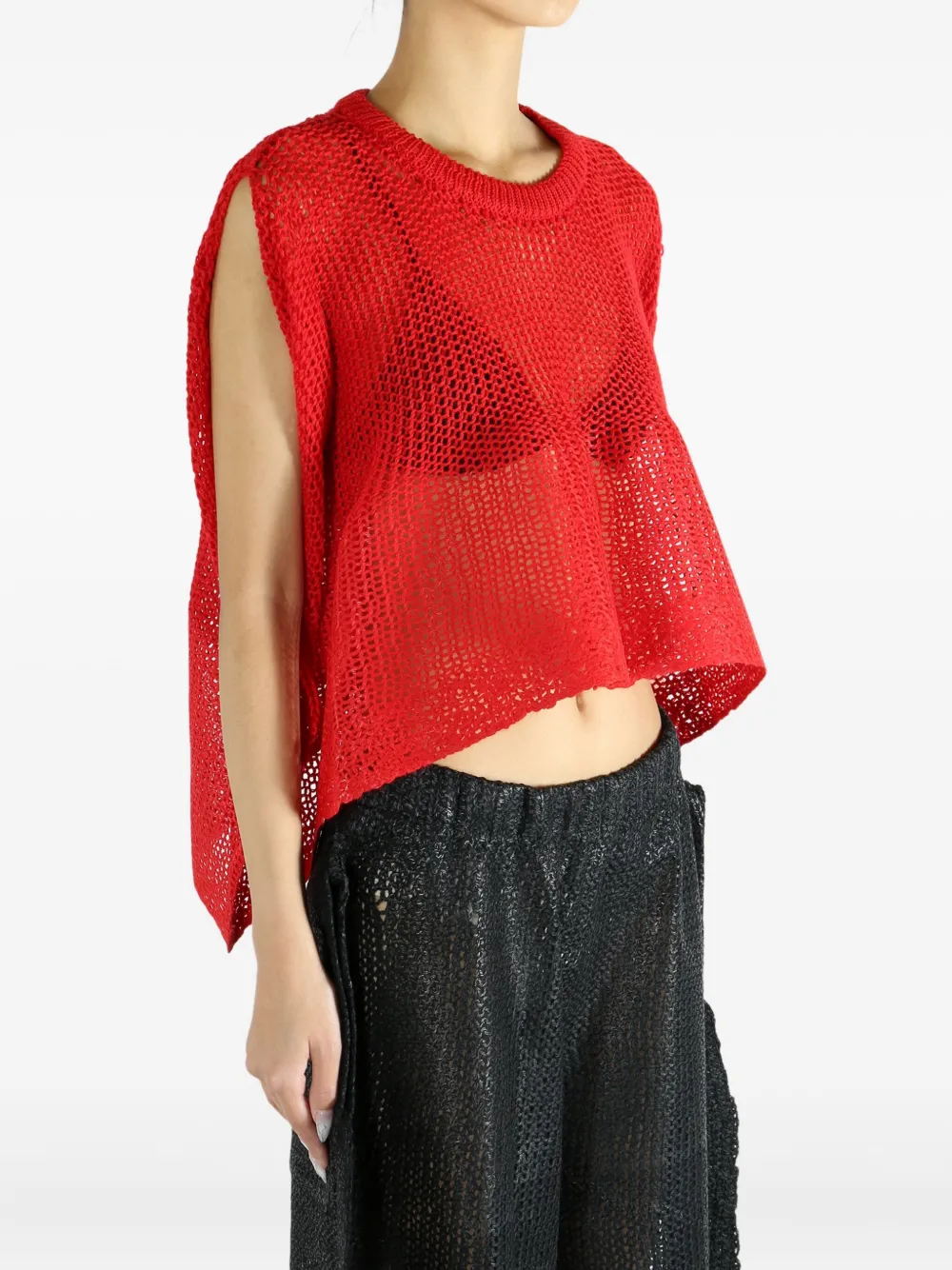 Issey Miyake Round-neck Im58kn283 Top In Red