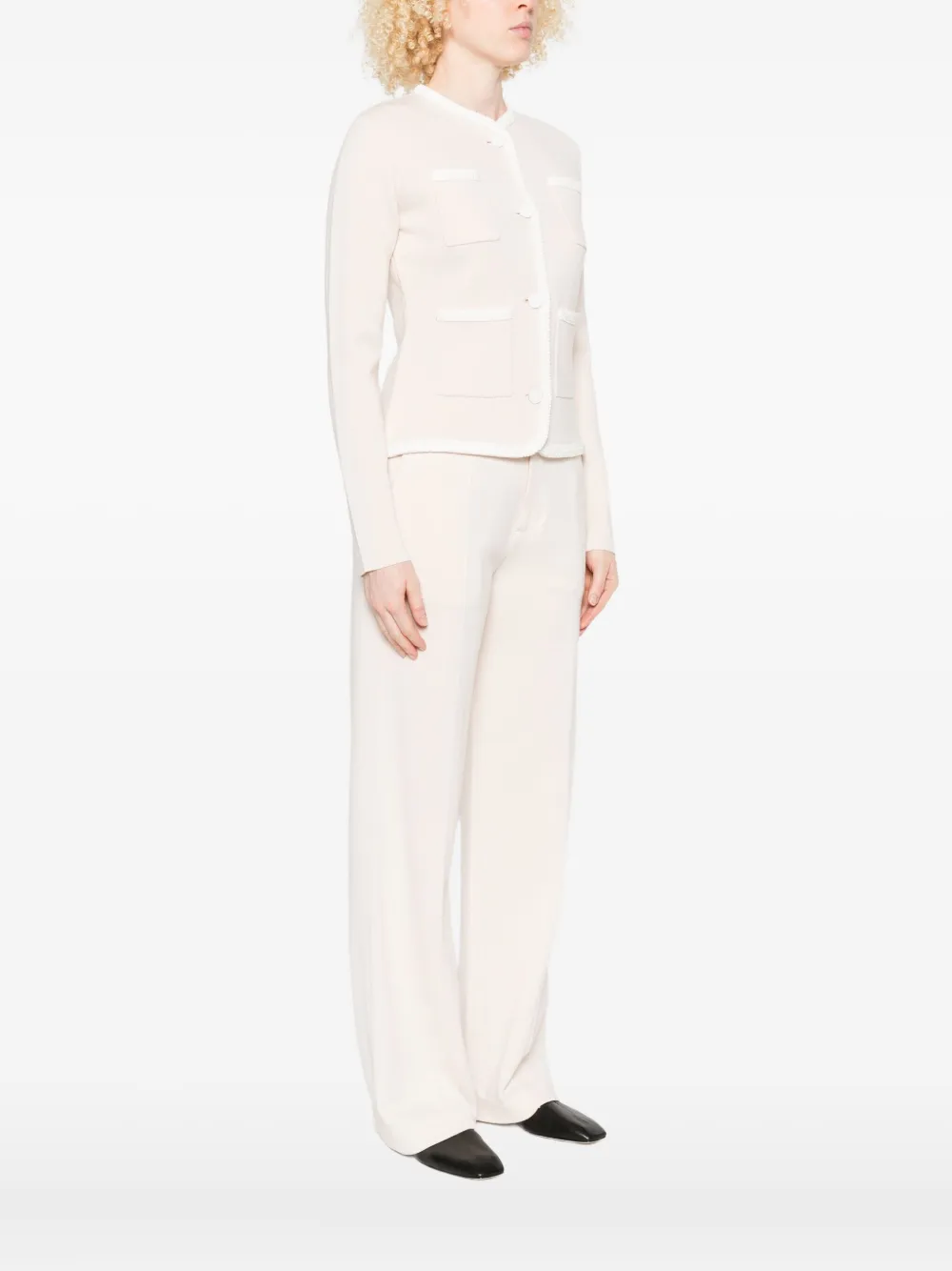 Forte Forte Pocket-trimmed Button Cardigan In Neutral