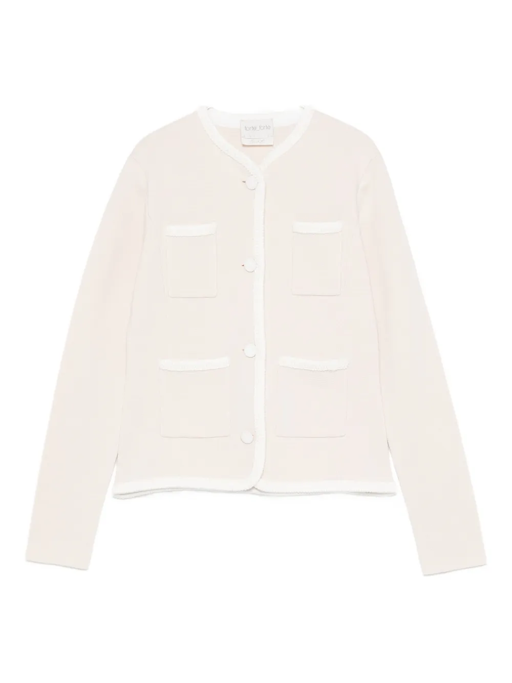 Forte Forte Pocket-trimmed Button Cardigan In Neutral