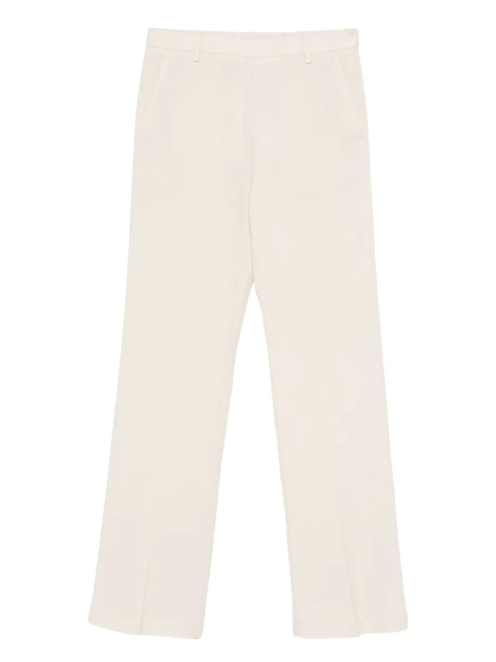pleated straight-leg trousers