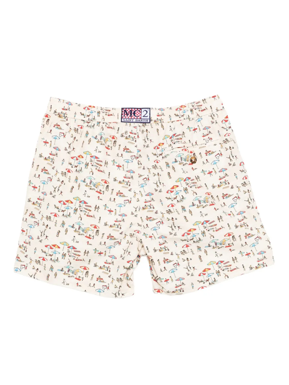 MC2 Saint Barth Zwembroek met trekkoord en print Beige
