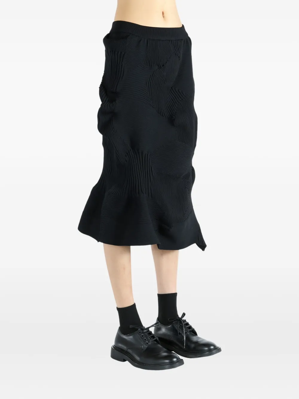 Issey Miyake Textured IM58KG260 skirt - Zwart