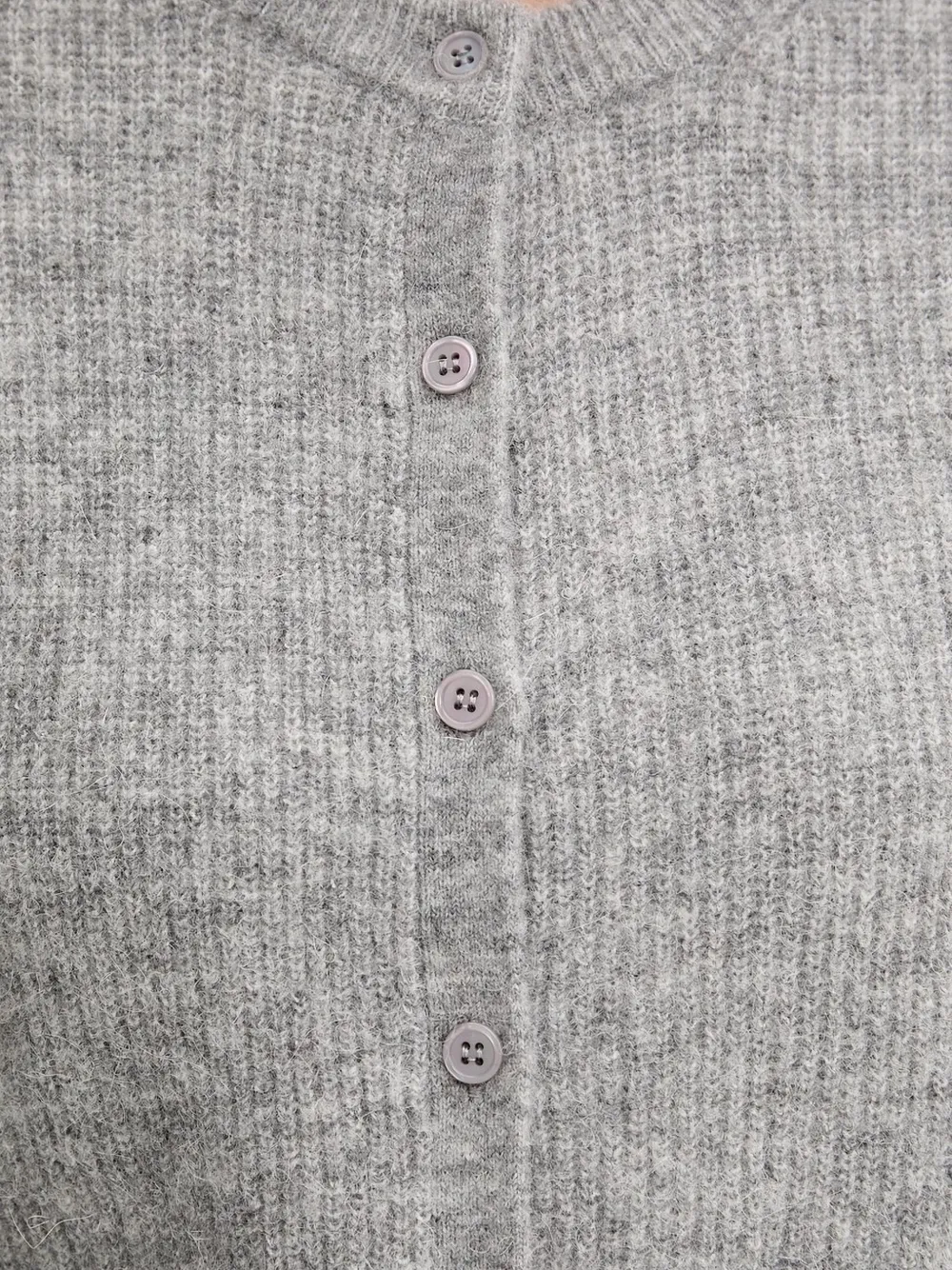Samsoe & Samsoe Ribbed Button Cardigan In Gray