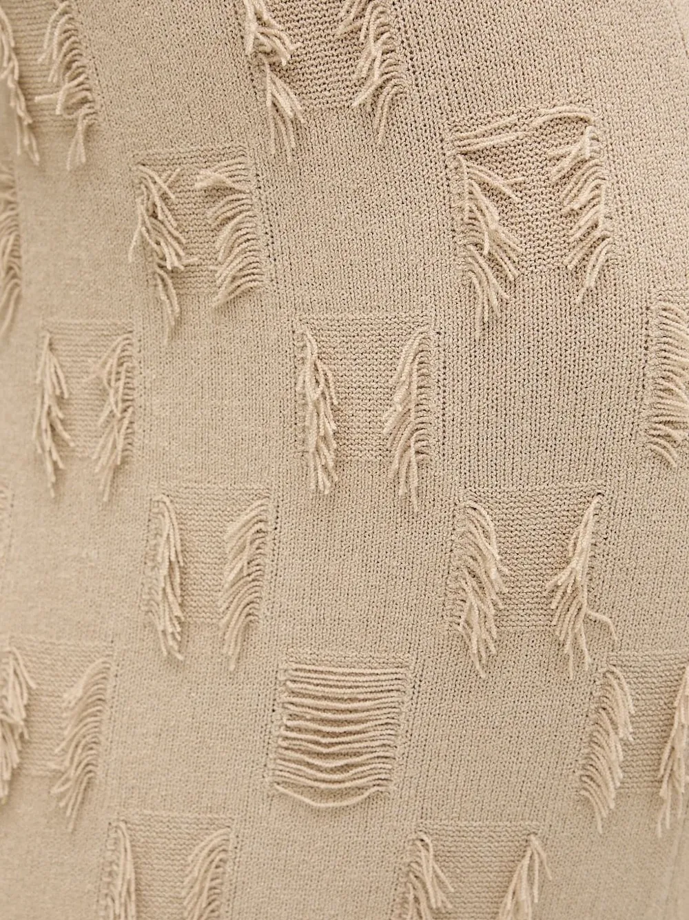 Samsoe & Samsoe Fringe-detail Knit Skirt In Neutral