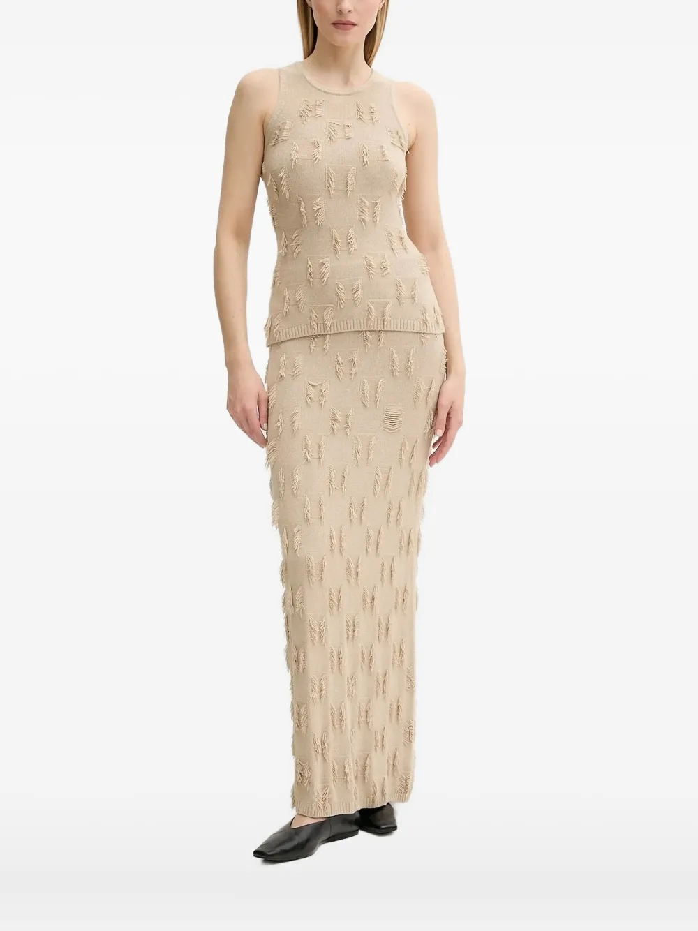 Samsoe & Samsoe Samarla Fringe-detail Sleeveless Top In Gold
