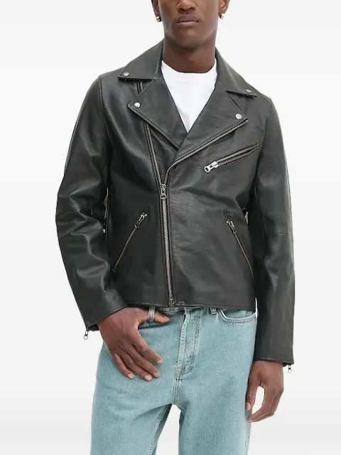 SAMSOE SAMSOE asymmetrical-zip leather jacket