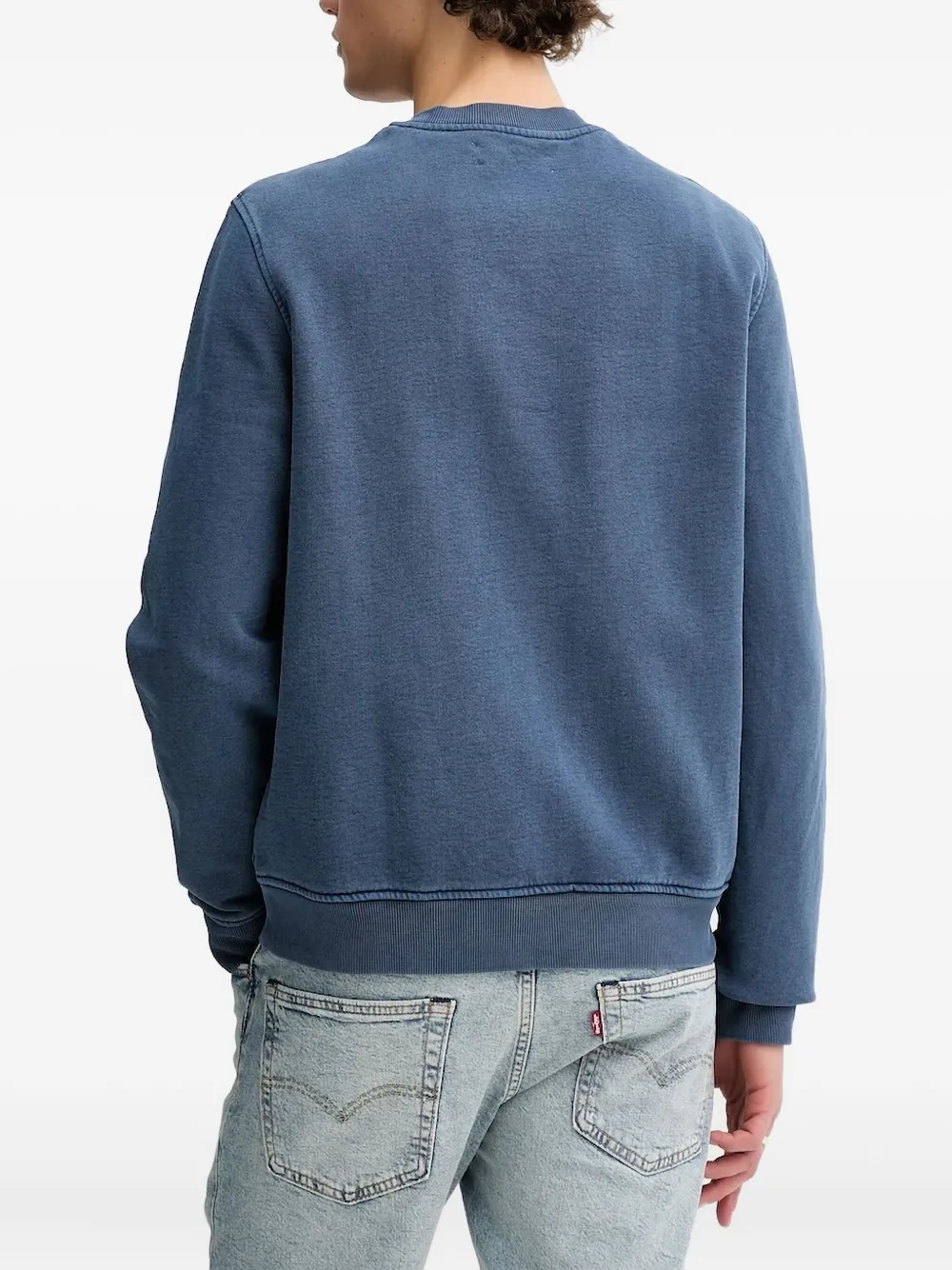 SAMSOE SAMSOE Sweater met ronde hals en logo - Blauw