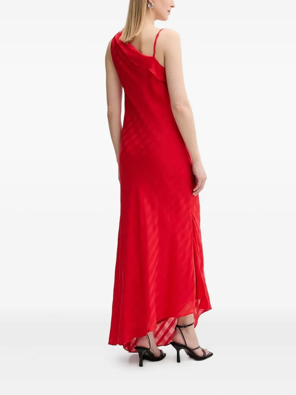 SAMSOE Saramina asymmetric ruffled maxi dress Rood